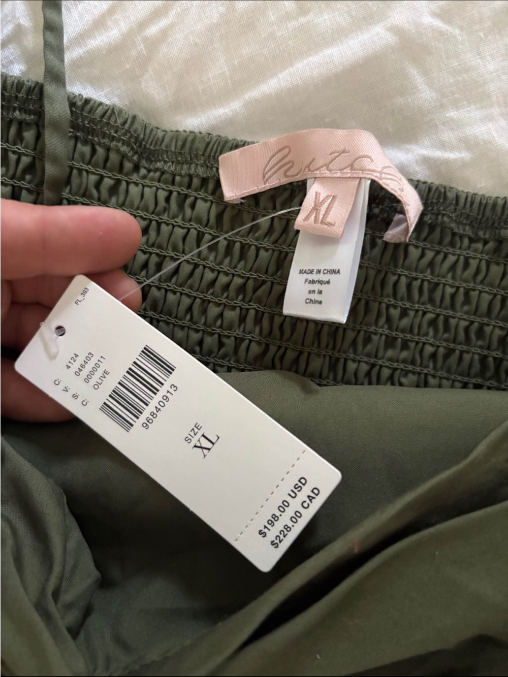 Anthropologie Hutch Olive Green Wide-Leg Jumpsuit with Ruched Bodice XL - Picture 7 of 8